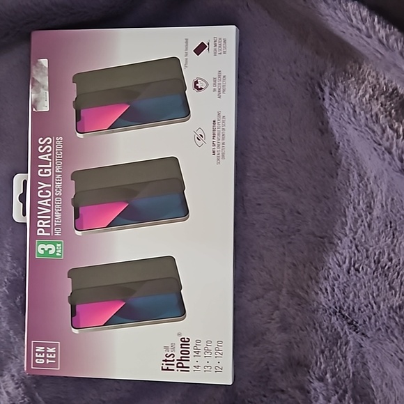 Gen Tek 3 Pk Privacy Glass HD Tempered Screen Protectors Fits iPhone 14 13 12 - Picture 1 of 16